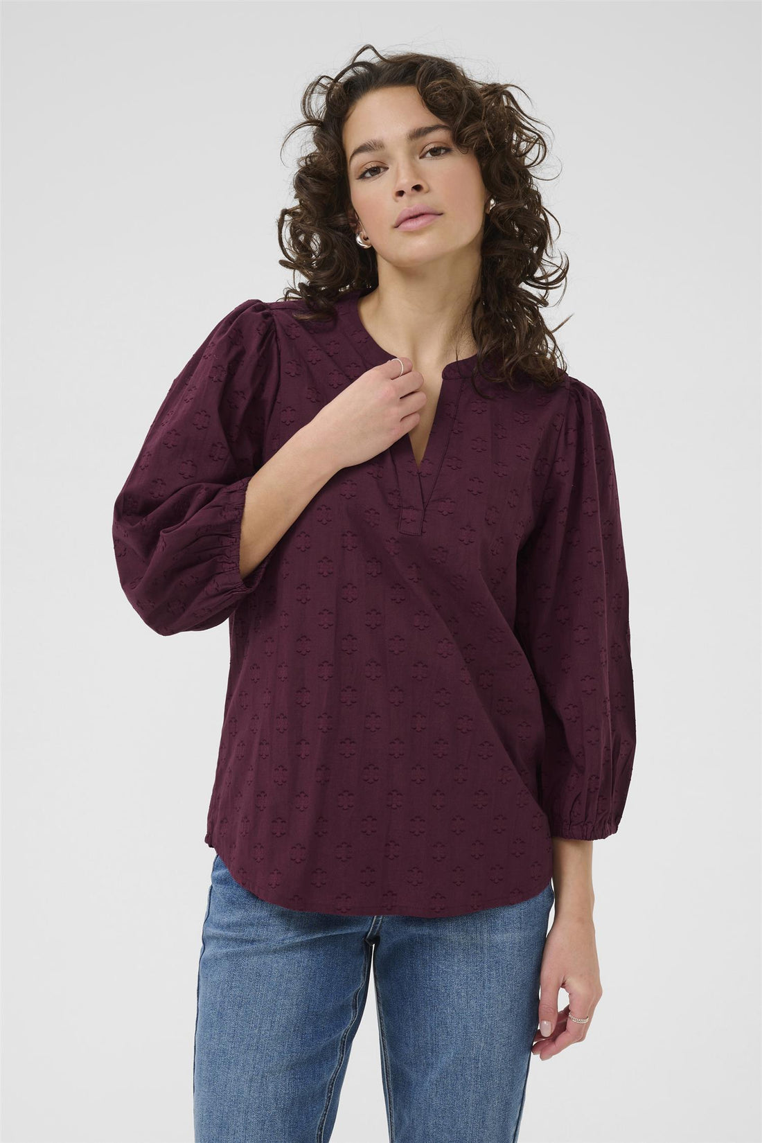 Kaenya Blouse 3/4 Sl Windsor Wine