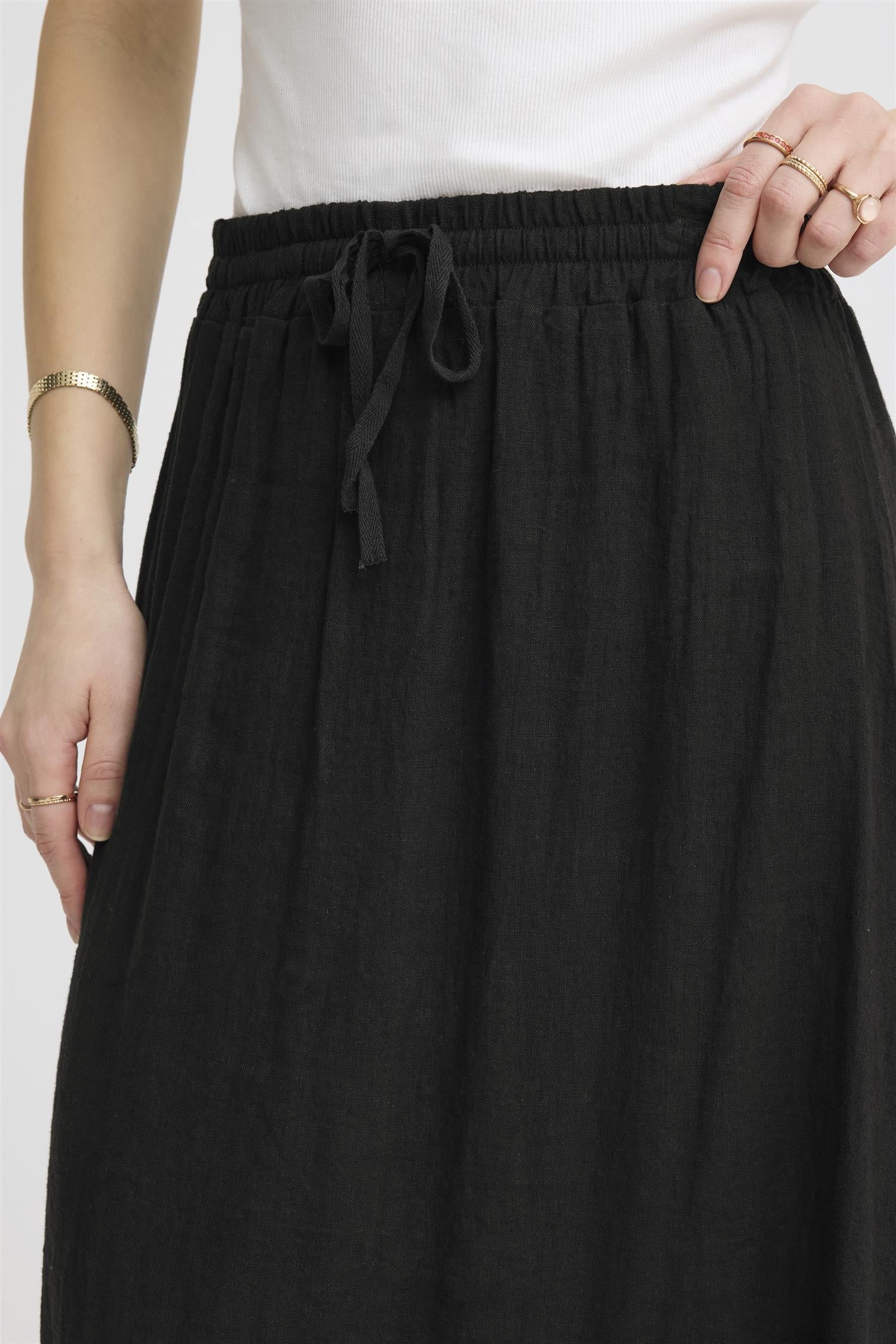 SBFONTANELLE linskjørt Jet Black