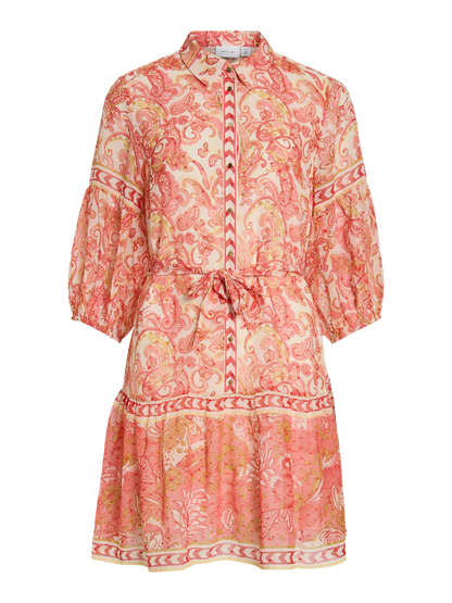 VIPRAYA PRINTED SHORT DRESS/LN/1 Birch