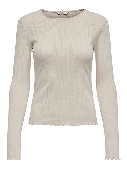 Onlcarlotta L/s Top Noos Jrs Lysegrå