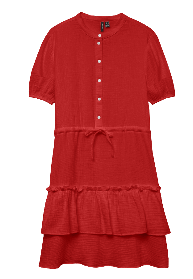 VMNATTI SS V-NECK SHORT DRESS WVN EXP Rød