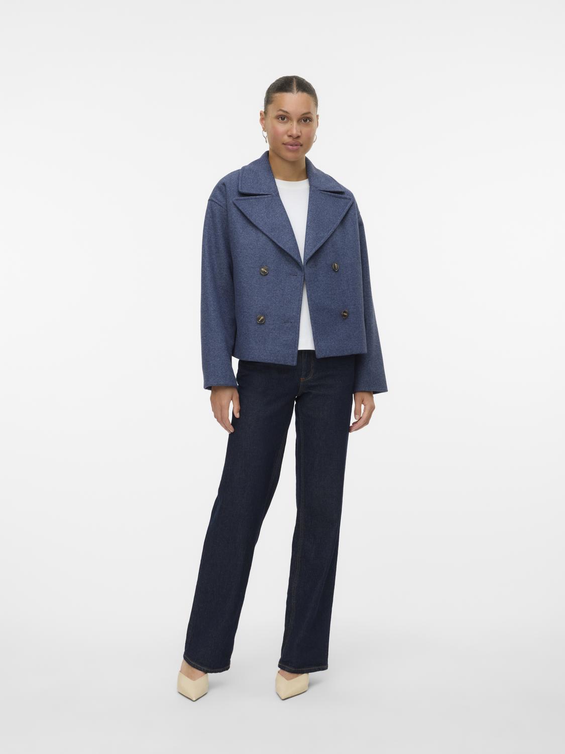 Vmvinceline Short Jacket Noos Mellomblå
