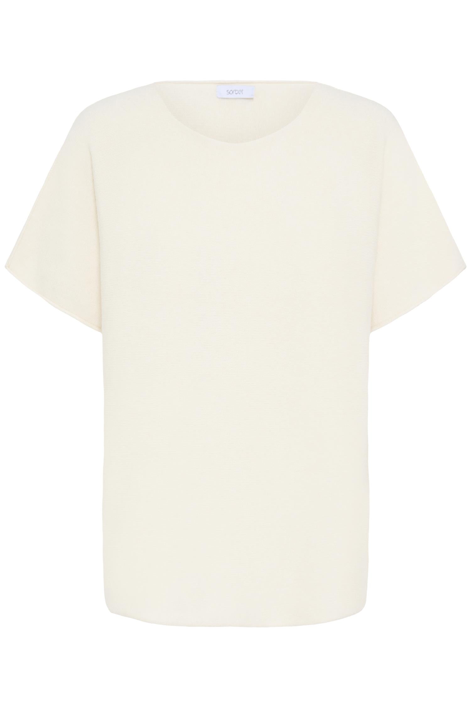 Sbinnova Half Sl Knit Blouse Antique White