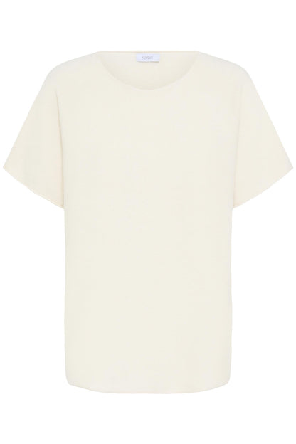 Sbinnova Half Sl Knit Blouse Antique White