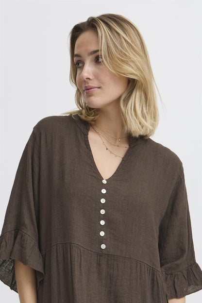 SBFONTANELLE LONG DRESS Chocolate Brown