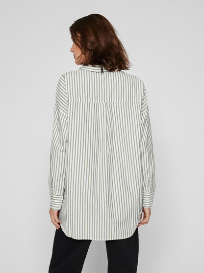 VIDARMA L/S LOOSE BUTTON SHIRT - NOOS Mørkegrønn