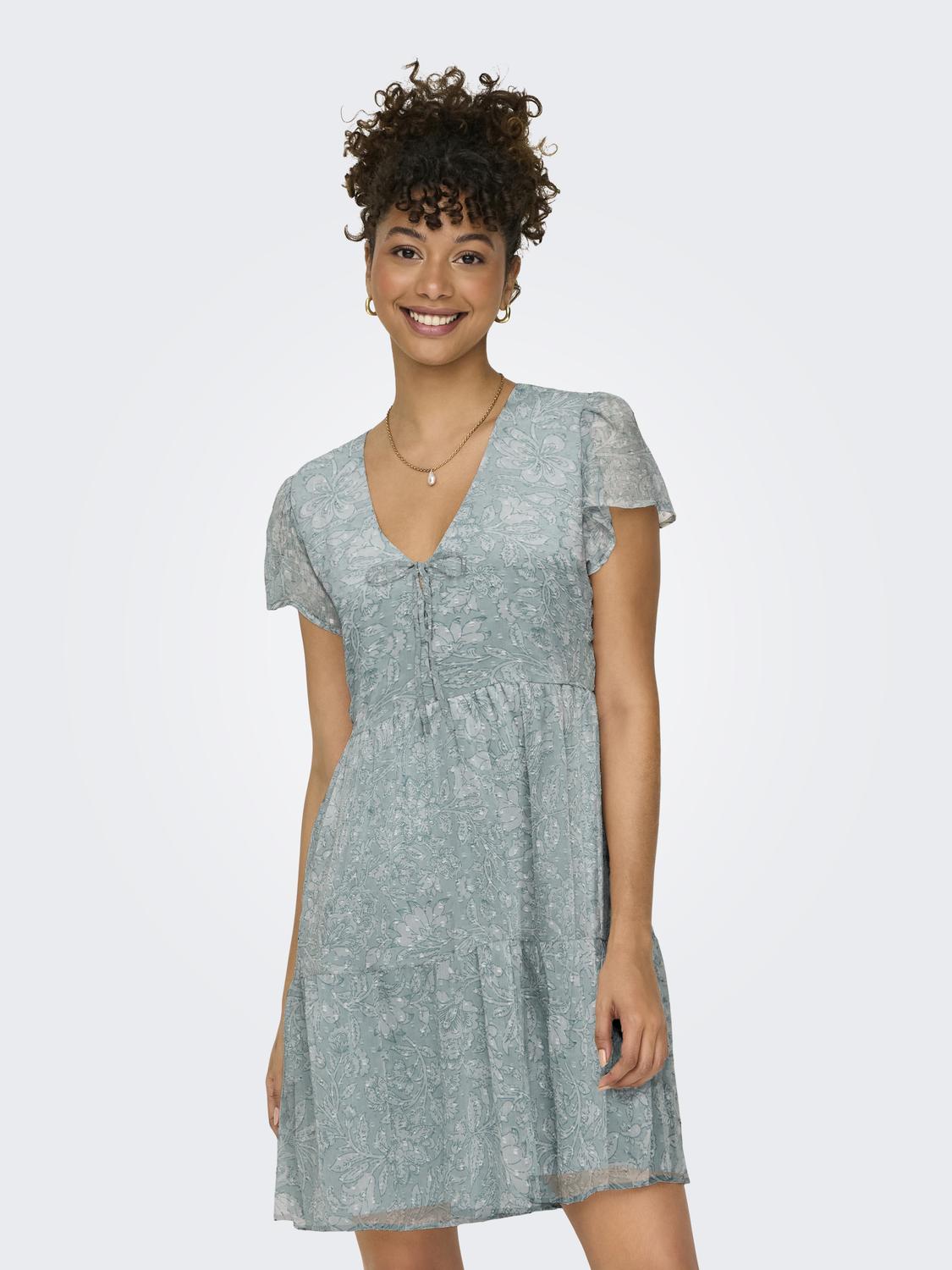 ONLAIDA ELISA LIFE DOBBY DRESS WVN Lysegrønn