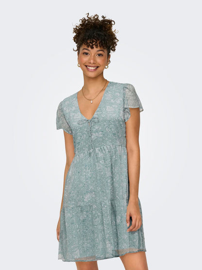 ONLAIDA ELISA LIFE DOBBY DRESS WVN Lysegrønn