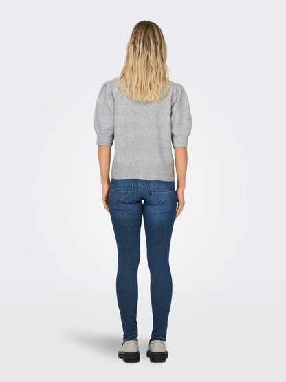 Onlrica Life 2/4 Pullover Knt Noos Lysegrå