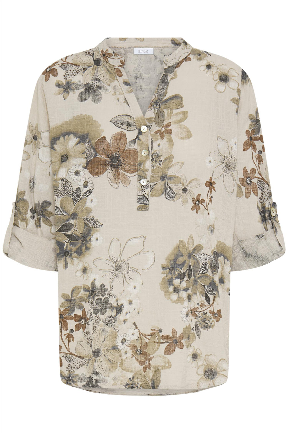 Sbalexia Fl Blouse Sandshell