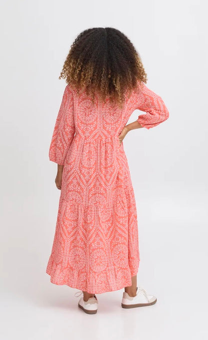 SBALEXA LACE LONG DRESS Coral
