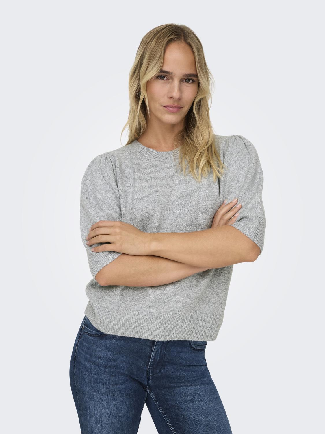 Onlrica Life 2/4 Pullover Knt Noos Lysegrå