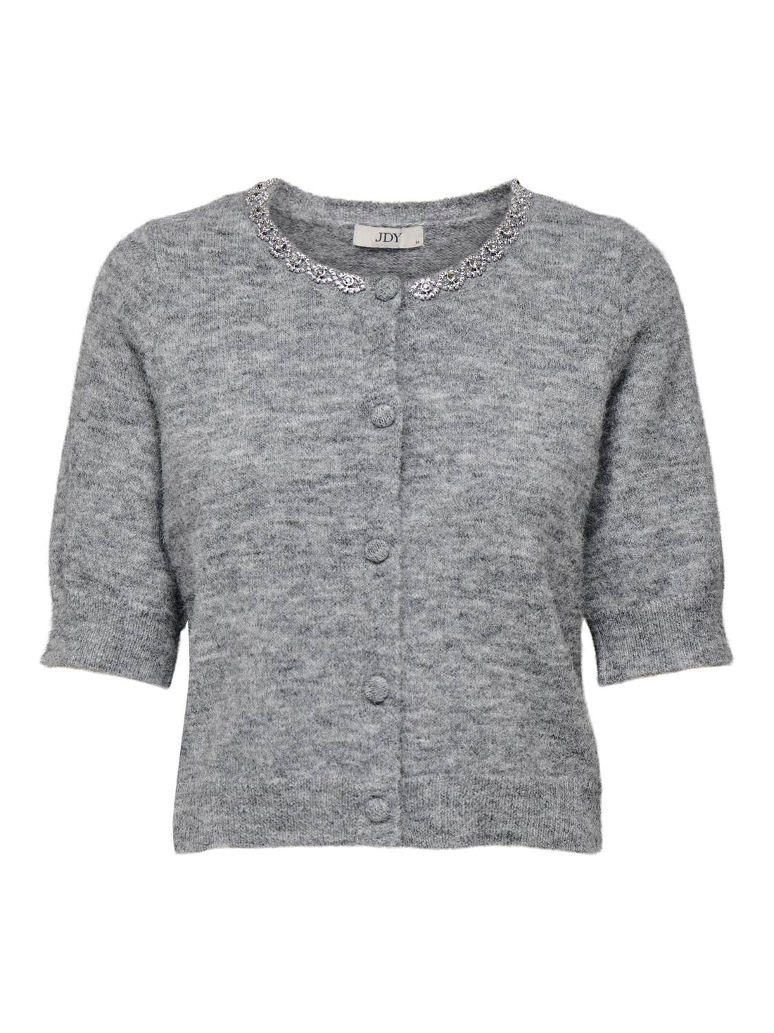 Jdyalva Life 2/4 Embel Cardigan Knt Noos Mellomgrå