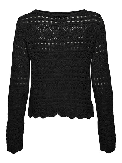 JDYSUN LAY L/S BOATNECK PULLOV. KNT NOOS Sort